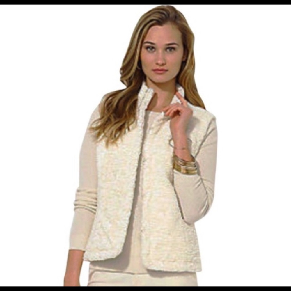 RALPH LAUREN  Quilted Faux  Fur Reversible Vest